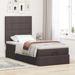 Casa si Gradina - Mobilier - Paturi si accesorii - Paturi - Cadru de pat otoman cu saltele tesatura maro inchis 80x200cm - Infinity.ro