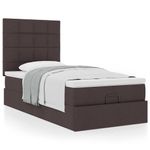 Casa si Gradina - Mobilier - Paturi si accesorii - Paturi - Cadru de pat otoman cu saltele tesatura maro inchis 80x200cm - Infinity.ro