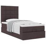 Casa si Gradina - Mobilier - Paturi si accesorii - Paturi - Cadru de pat otoman cu saltele tesatura maro inchis 80x200cm - Infinity.ro