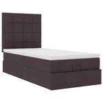 Casa si Gradina - Mobilier - Paturi si accesorii - Paturi - Cadru de pat otoman cu saltele tesatura maro inchis 80x200cm - Infinity.ro