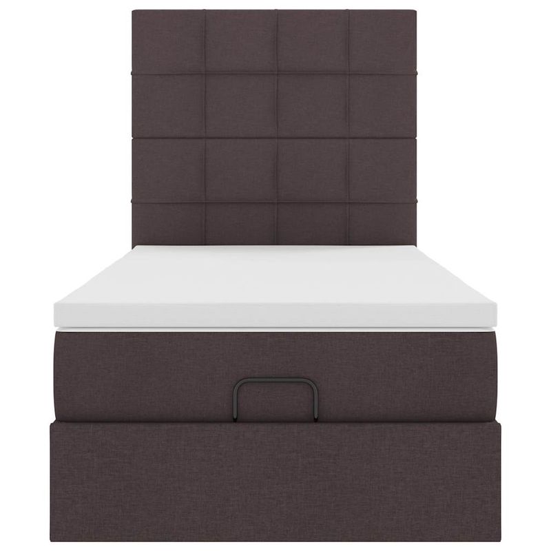 Casa si Gradina - Mobilier - Paturi si accesorii - Paturi - Cadru de pat otoman cu saltele tesatura maro inchis 80x200cm - Infinity.ro