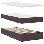 Casa si Gradina - Mobilier - Paturi si accesorii - Paturi - Cadru de pat otoman cu saltele tesatura maro inchis 80x200cm - Infinity.ro