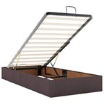 Casa si Gradina - Mobilier - Paturi si accesorii - Paturi - Cadru de pat otoman cu saltele tesatura maro inchis 80x200cm - Infinity.ro