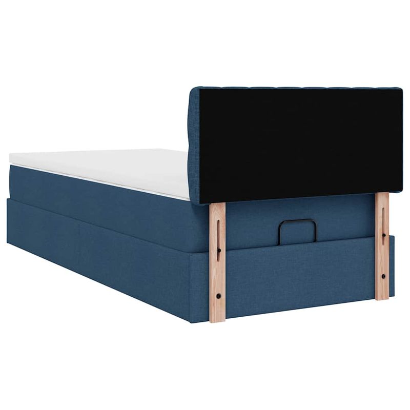 Casa si Gradina - Mobilier - Paturi si accesorii - Paturi - Cadru de pat otoman cu saltea tesatura albastra 80x200cm - Infinity.ro