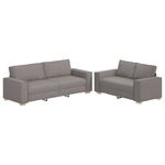 Casa si Gradina - Mobilier - Seturi de mobilier - Seturi living - Set de canapea cu perne, 2 piese, gri taupe, material textil - Infinity.ro