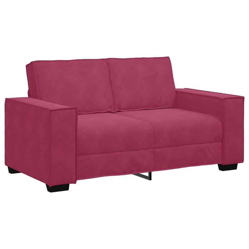 Casa si Gradina - Mobilier - Seturi de mobilier - Seturi living - Set canapea cu perne, 3 piese, rosu vin, catifea - Infinity.ro