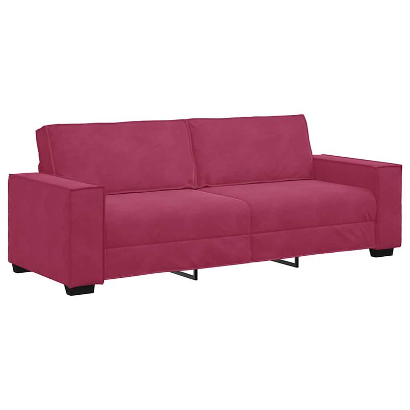 Casa si Gradina - Mobilier - Seturi de mobilier - Seturi living - Set canapea cu perne, 3 piese, rosu vin, catifea - Infinity.ro