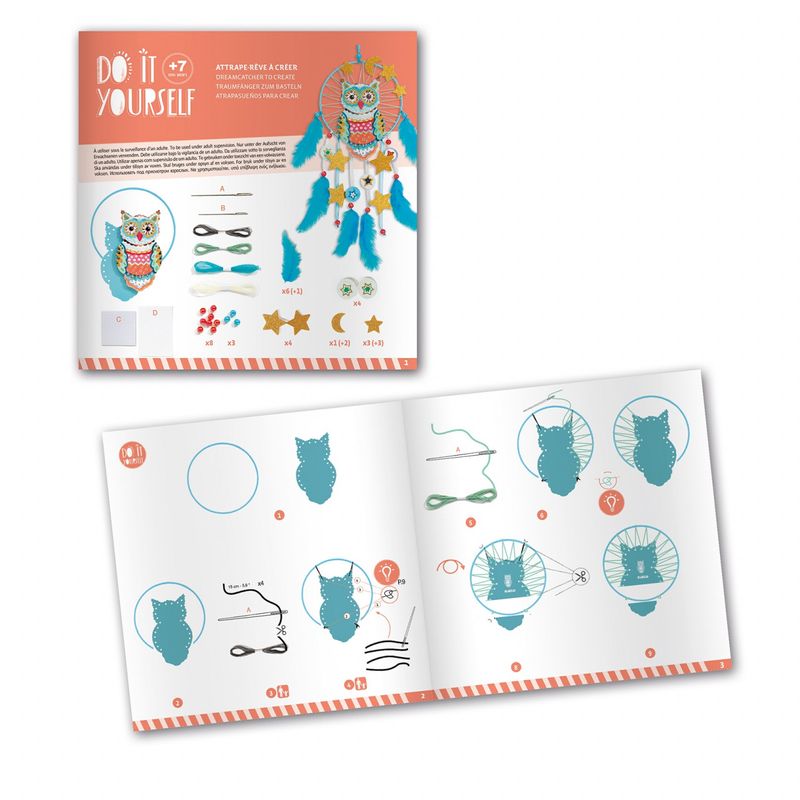Jucarii, Copii si Bebe - Jucarii si jocuri - Jucarii & jocuri educative - Jocuri si jucarii educative - Joc creativ DIY Dreamcatcher bufnita, Djeco - Infinity.ro