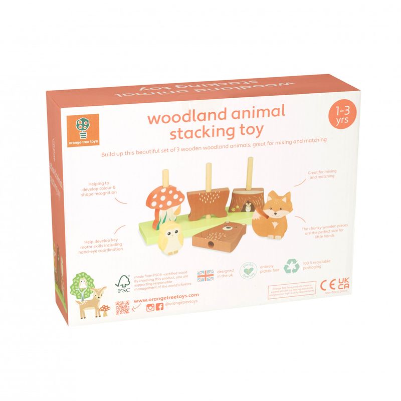 Jucarii, Copii si Bebe - Jucarii si jocuri - Jucarii & jocuri educative - Jocuri si jucarii educative - Jucarie din lemn de stivuit cu animalele padurii, Orange Tree Toys - Infinity.ro