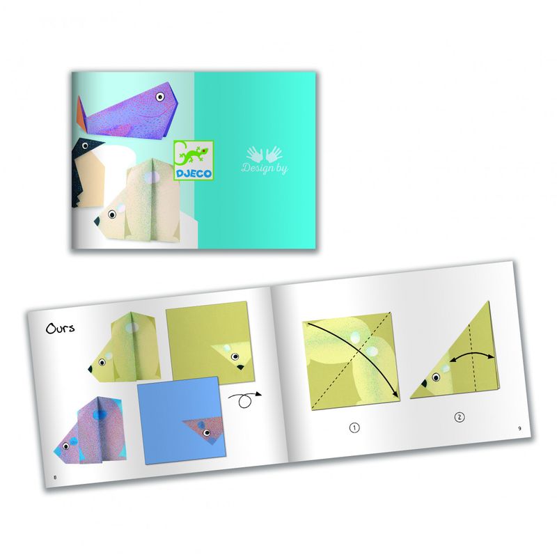 Jucarii, Copii si Bebe - Jucarii si jocuri - Jucarii & jocuri educative - Jocuri si jucarii educative - Joc creativ origami Animale polare, Djeco - Infinity.ro