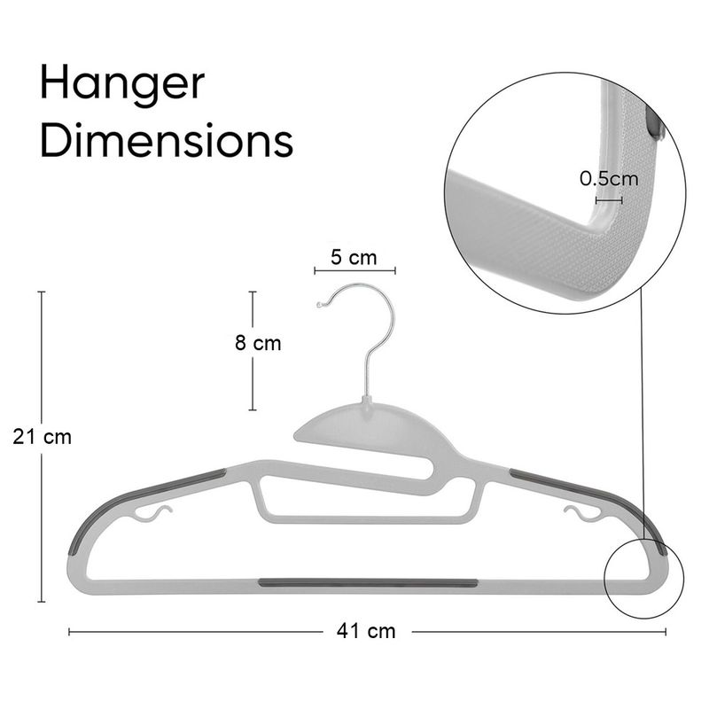 Casa si Gradina - Mobilier - Organizare si depozitare - Umerase si valeti - Set 20 umerase, antialunecare, gri, Vivo, TK0112 - Infinity.ro