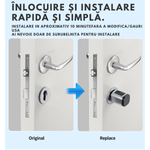 Casa si Gradina - Constructii - Feronerie si accesorii - Broaste si yale - Butuc de yala inteligent de tip incuietoare cilindrica smart lock, amprenta, aplicatie mobila, cheie mecanica, crome - Infinity.ro