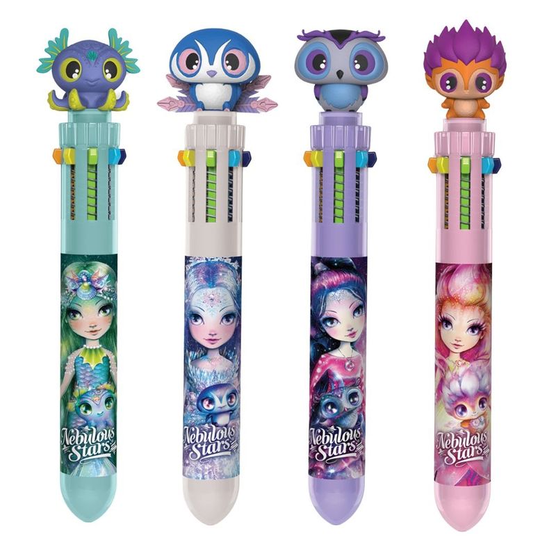 Carti si Birotica - Birotica - Instrumente de scris - Pixuri si stilouri - Pix cu bila, cu 10 culori, personaj Paloma - Nebulous Stars - Infinity.ro