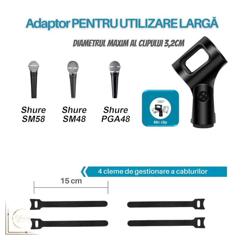 TV, Audio-Video si Foto - Audio profesionale - Stative - Stativ Microfon profesional Boom Arm Stand CR-G® ZEA24, Reglare Multi-unghi 360°, greutate suportata 2kg, Negru - Infinity.ro