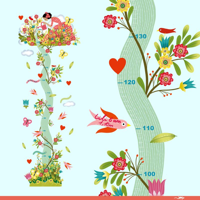 Carti si Birotica - Rechizite - Abtibilduri - Decoratie camera copilului abtibilduri masuratoare Gradina inflorita, Djeco - Infinity.ro