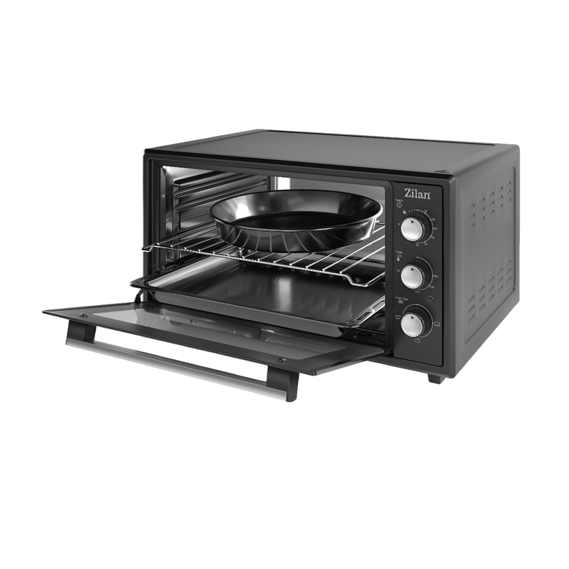 Electronice si Electrocasnice - Aragazuri, cuptoare si hote - Cuptoare - Cuptoare electrice - Cuptor electric Zilan ZLN5649, Putere 2000W, Capacitate 45L, Timer, Termostat, 3 trepte putere, interior emailat, Negru - Infinity.ro