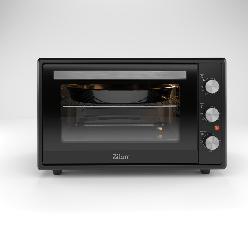 Electronice si Electrocasnice - Aragazuri, cuptoare si hote - Cuptoare - Cuptoare electrice - Cuptor electric Zilan ZLN2433, 2000W, 65L, Geam dublu, Timer, Termostat, 3 trepte putere, interior emailat, Negru - Infinity.ro