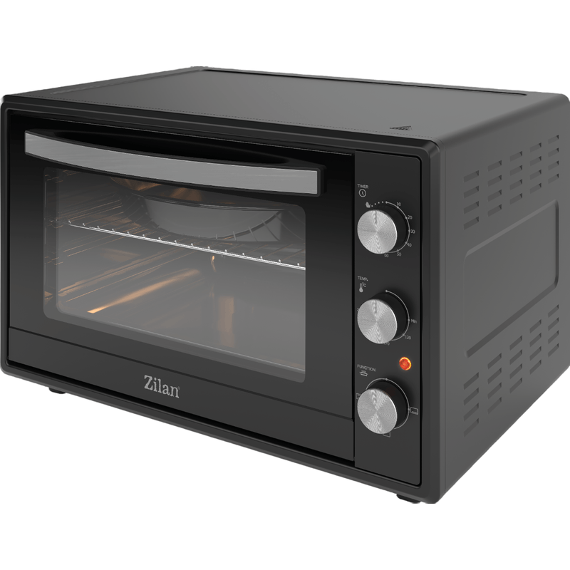 Electronice si Electrocasnice - Aragazuri, cuptoare si hote - Cuptoare - Cuptoare electrice - Cuptor electric Zilan ZLN2433, 2000W, 65L, Geam dublu, Timer, Termostat, 3 trepte putere, interior emailat, Negru - Infinity.ro