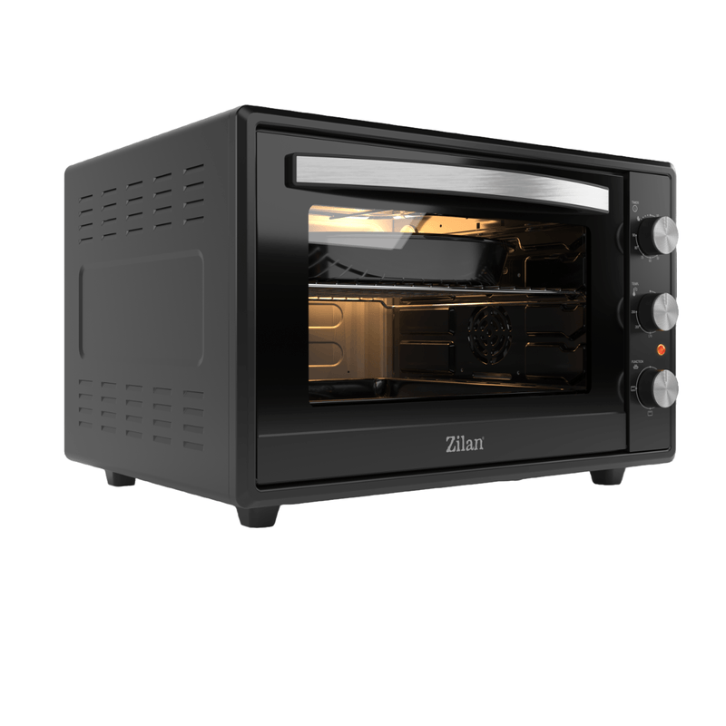 Electronice si Electrocasnice - Aragazuri, cuptoare si hote - Cuptoare - Cuptoare electrice - Cuptor electric Zilan ZLN2433, 2000W, 65L, Geam dublu, Timer, Termostat, 3 trepte putere, interior emailat, Negru - Infinity.ro