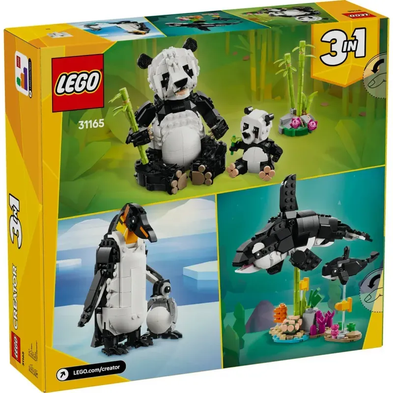 Jucarii, Copii si Bebe - Jucarii si jocuri - Seturi de constructie si cuburi - Seturi de constructie - Lego creator animale salbatice: familia de ursi panda 31165 - Infinity.ro