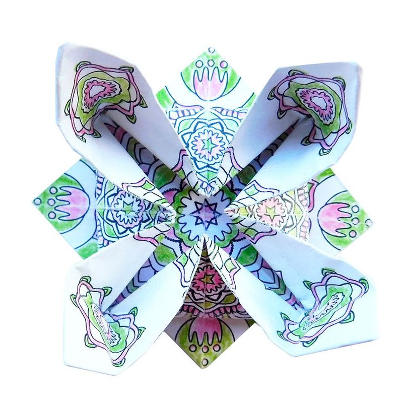 Jucarii, Copii si Bebe - Jucarii si jocuri - Jucarii & jocuri educative - Seturi de artizanat - Origami Mandala de colorat, Fridolin - Infinity.ro