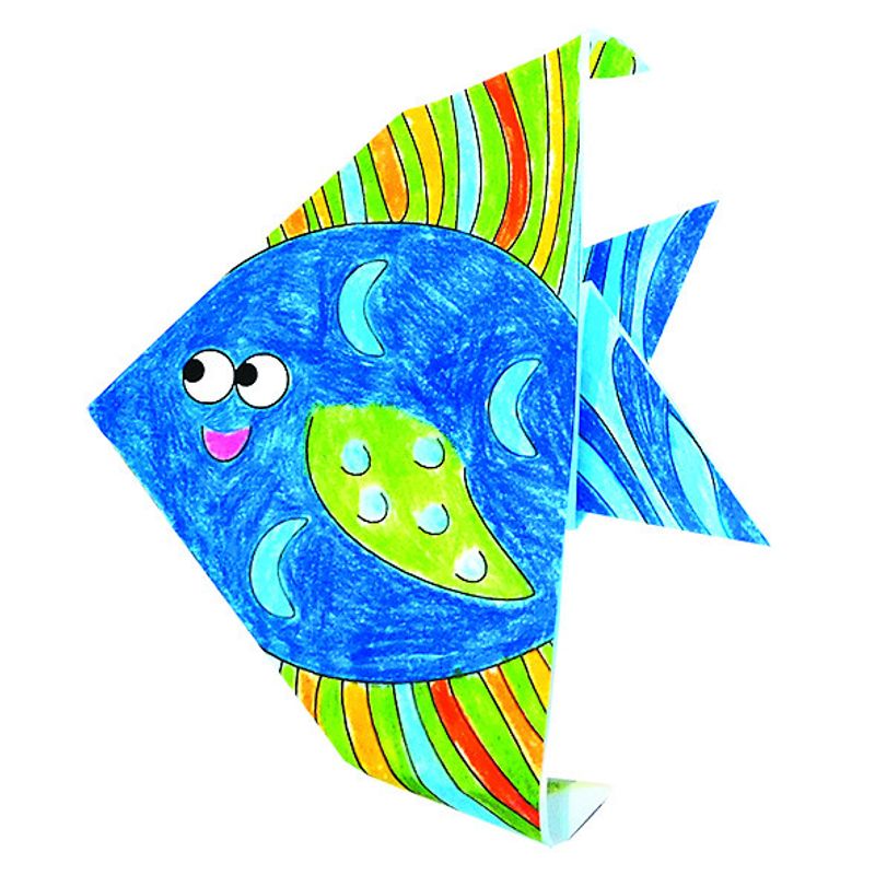 Jucarii, Copii si Bebe - Jucarii si jocuri - Jucarii & jocuri educative - Seturi de artizanat - Origami Pesti de colorat, Fridolin - Infinity.ro