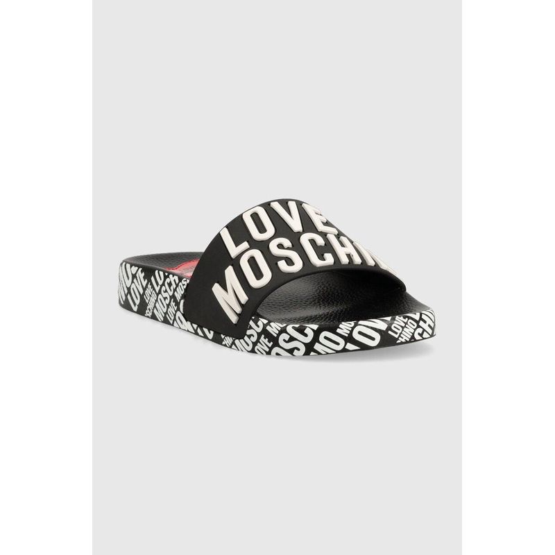 Fashion, accesorii si bijuterii - Femei - Incaltaminte femei - Slapi si papuci femei - Slapi dama Love Moschino ja28112g0gi17000, 38 EU, Negru/Alb - Infinity.ro