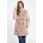 Fashion, accesorii si bijuterii/Femei/Imbracaminte femei/Jachete si geci femei - Geaca dama Guess din blana sintetica Factory Olivette, Roz, M INTL - Infinity.ro