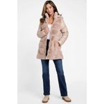 Fashion, accesorii si bijuterii/Femei/Imbracaminte femei/Jachete si geci femei - Geaca dama Guess din blana sintetica Factory Olivette, Roz, M INTL - Infinity.ro