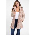 Fashion, accesorii si bijuterii/Femei/Imbracaminte femei/Jachete si geci femei - Geaca dama Guess din blana sintetica Factory Olivette, Roz, M INTL - Infinity.ro