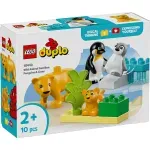 Jucarii, Copii si Bebe - Jucarii si jocuri - Seturi de constructie si cuburi - Seturi de constructie - Lego duplo familii de animale salbatice: pinguini si lei 10442 - Infinity.ro