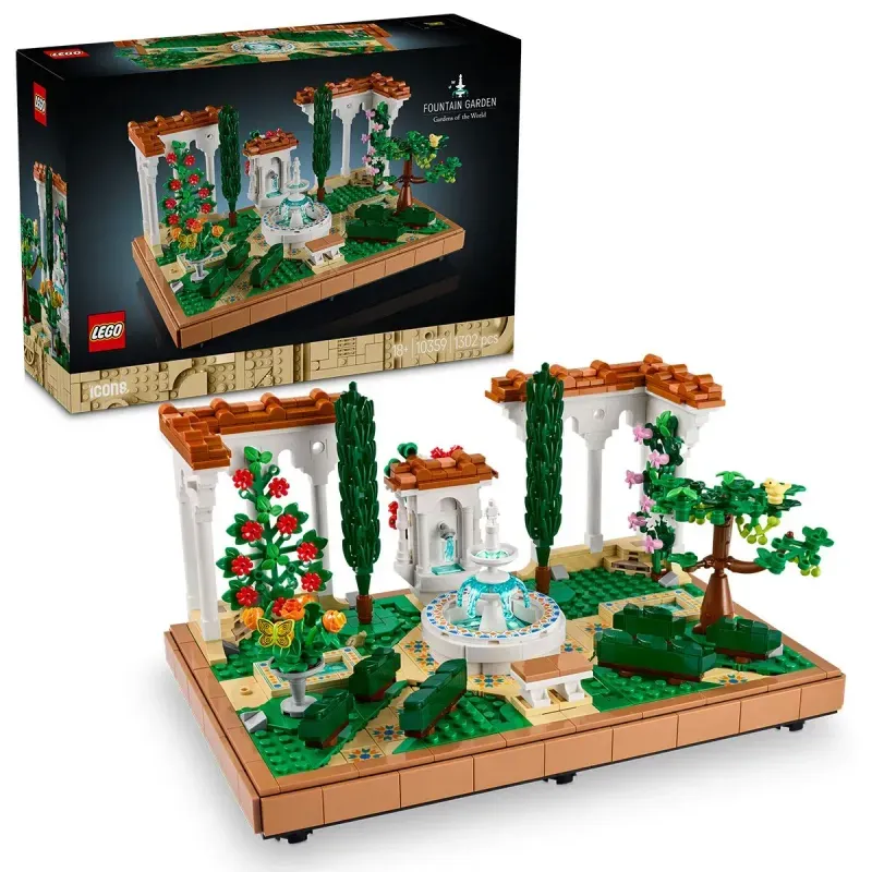 Jucarii, Copii si Bebe - Jucarii si jocuri - Seturi de constructie si cuburi - Seturi de constructie - Lego icons gradina cu fantana 10359 - Infinity.ro
