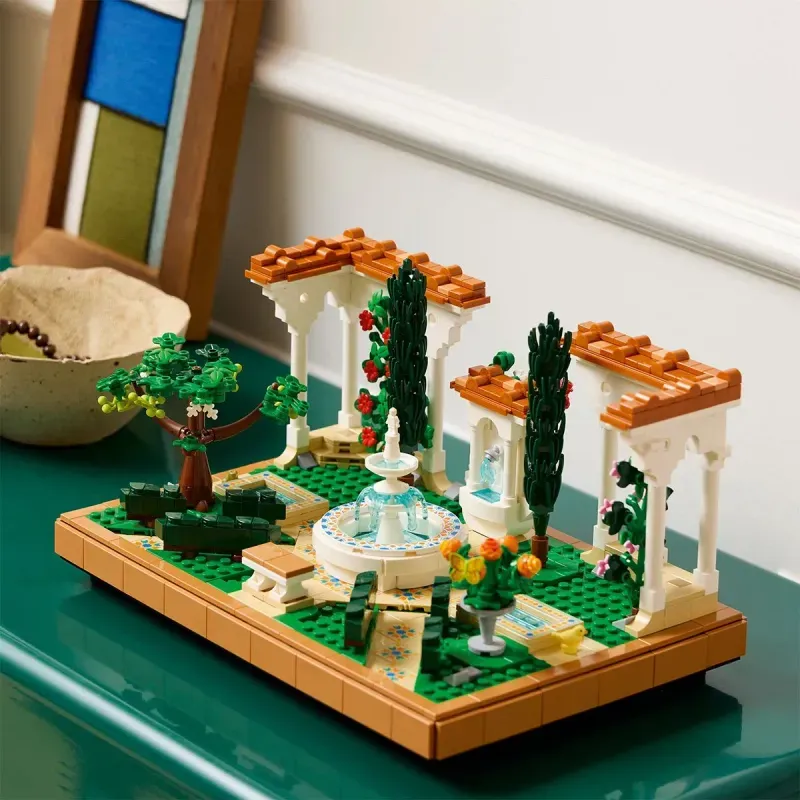Jucarii, Copii si Bebe - Jucarii si jocuri - Seturi de constructie si cuburi - Seturi de constructie - Lego icons gradina cu fantana 10359 - Infinity.ro
