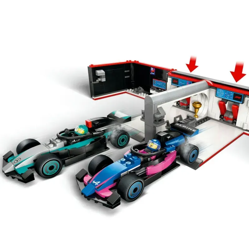 Jucarii, Copii si Bebe - Jucarii si jocuri - Seturi de constructie si cuburi - Seturi de constructie - Lego city garaj f1 si masini mercedes-amg si alpine 60444 - Infinity.ro