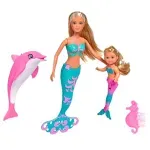 Jucarii, Copii si Bebe - Jucarii si jocuri - Papusi si accesorii - Papusi - Papusi steffi si evi sirene cu delfin - Infinity.ro