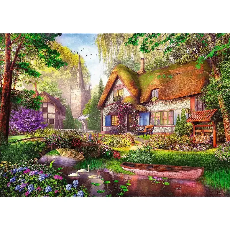 Jucarii, Copii si Bebe - Jucarii si jocuri - Jocuri si puzzle - Puzzle - Puzzle trefl 1000 premium plus tea time casuta din padure - Infinity.ro