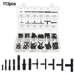 Auto si Moto - Piese auto utilaje - Piese auto utilaje industriale - Set de Reductii, Ramificatii, Mufe, pentru furtune si conducte auto,113 bucati, Negru - Infinity.ro