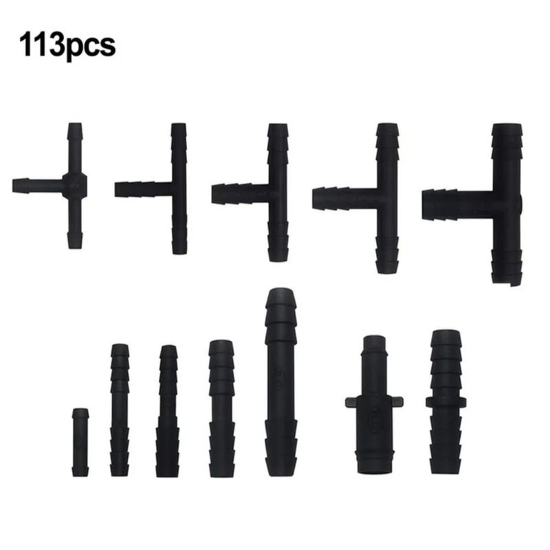 Auto si Moto - Piese auto utilaje - Piese auto utilaje industriale - Set de Reductii, Ramificatii, Mufe, pentru furtune si conducte auto,113 bucati, Negru - Infinity.ro