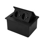 Casa si Gradina - Electrice - Prize - Priza Incorporabila Retractata, Adsinio, 2 Shucko, cablu 1.8m, curent nominal 16A, Aluminiu, Negru - Infinity.ro