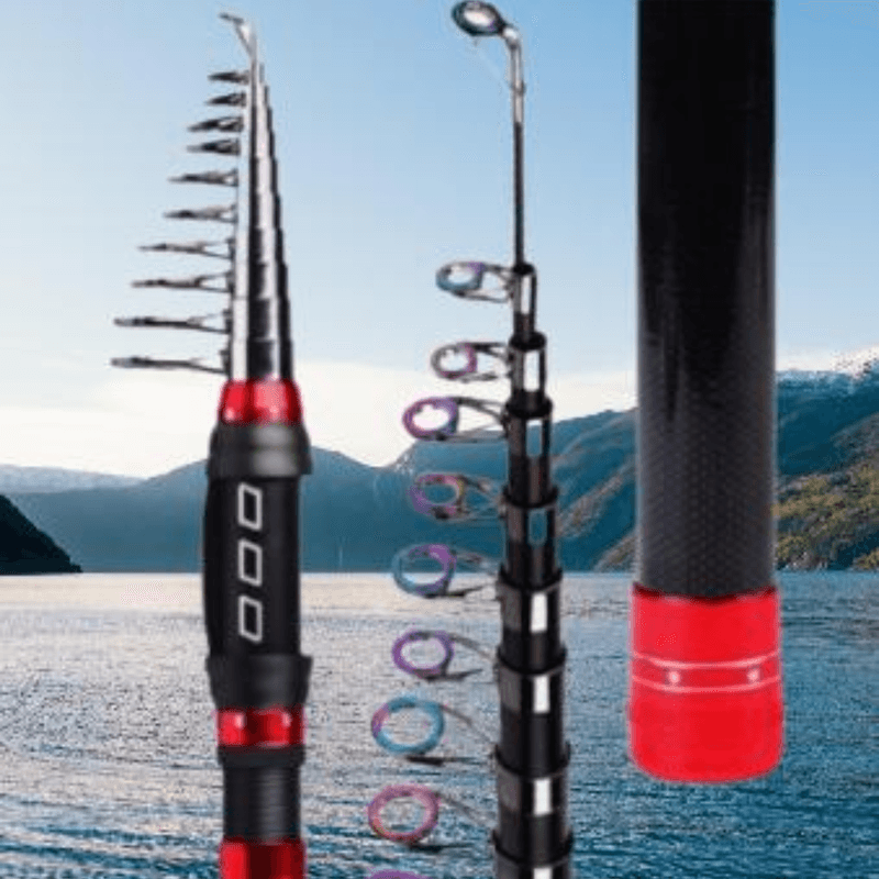 Sport si Outdoor - Sporturi acvatice - Pescuit - Lansete - Lanseta telescopica, Adsinio, Carbon, 2.7m, Lungime retractata 44cm, 190g, Inele din carbura de siliciu, SiC - Infinity.ro