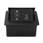 Casa si Gradina - Electrice - Prize - Priza Incorporabila Retractabila, Adsinio, 1 Shucko, 1 USB A, 1 USB Type-C, Cablu 1.8m Curent nominal 16A, Negru - Infinity.ro