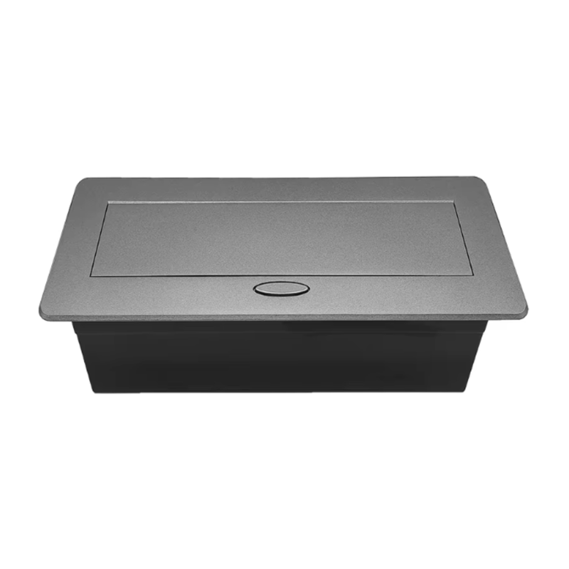 Casa si Gradina - Electrice - Prize - Priza Incorporabila Retractata, Adsinio, 2 Shucko, 2 USB, cablu 1.8m, curent nominal 16A, Aluminiu, Negru Antracit - Infinity.ro