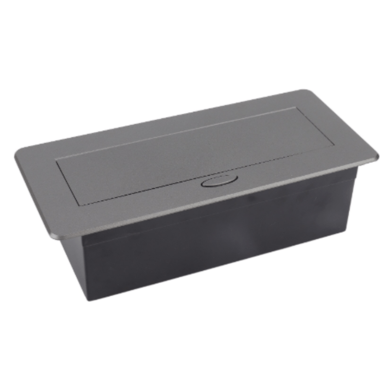 Casa si Gradina - Electrice - Prize - Priza Incorporabila Retractata, Adsinio, 2 Shucko, 2 USB, cablu 1.8m, curent nominal 16A, Aluminiu, Negru Antracit - Infinity.ro