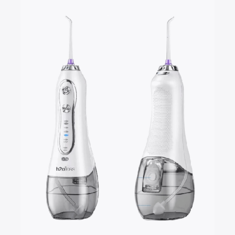 Ingrijire personala si Cosmetice - Igiena dentara - Irigatoare bucale - Irigator bucal profesional, Dus bucal, Adsinio, 8 Capete, 5 Trepte de presiune, Husa transport, Rezervor detasabil, Alb - Infinity.ro