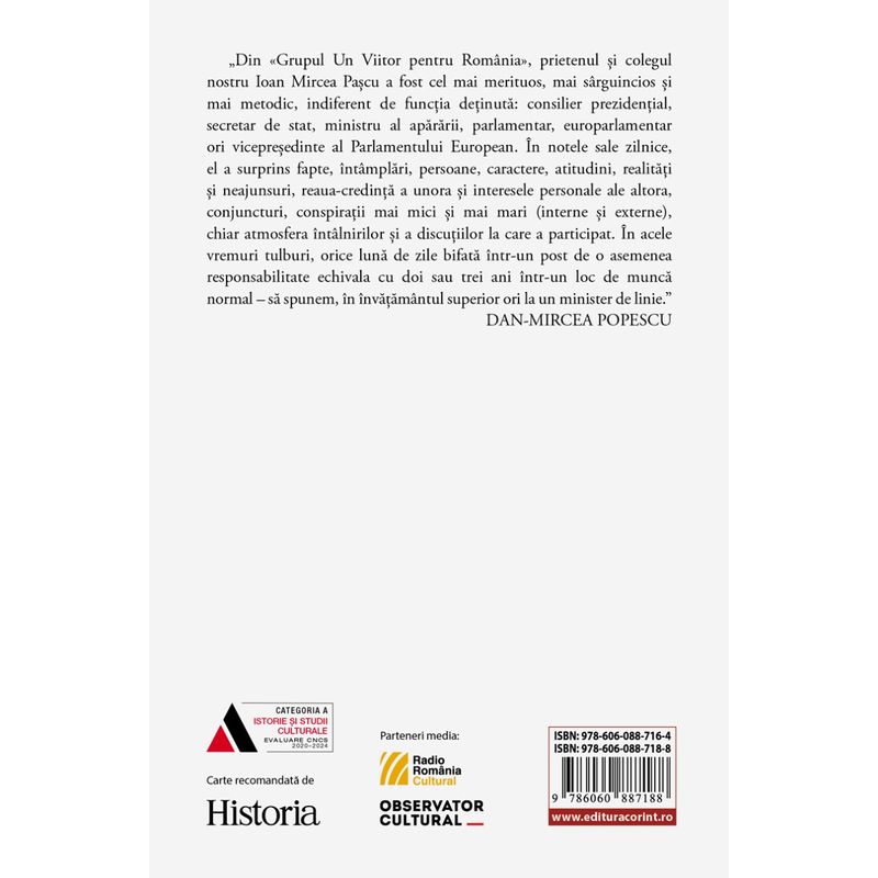 Carti si Birotica - Carti - Istorie - Note zilnice. Vol. 1: Consilier prezidential: (1990-1992) - Infinity.ro