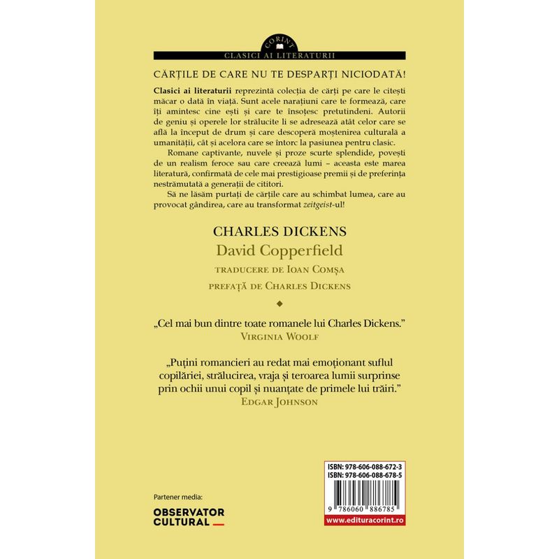 Carti si Birotica - Carti - Fictiune - David Copperfield, doua volume - Infinity.ro