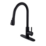 Casa si Gradina - Sanitare - Chiuveta bucatarie si accesorii - Baterii bucatarie - Baterie de bucatarie, Adsinio, dus extractabil, doua moduri de stropire, buton pentru stop, placa de baza, Negru - Infinity.ro