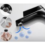 Casa si Gradina - Sanitare - Lavoar baie si accesorii - Baterii sanitare - Baterie Lavoar, Adsinio, Pipa plata, Corp de cupru, Negru - Infinity.ro