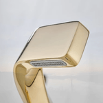 Casa si Gradina - Sanitare - Lavoar baie si accesorii - Baterii sanitare - Baterie chiuveta baie, Adsinio, Corp de cupru, Iesire in cascada, pipa scurta fixa, monocomanda, Auriu - Infinity.ro