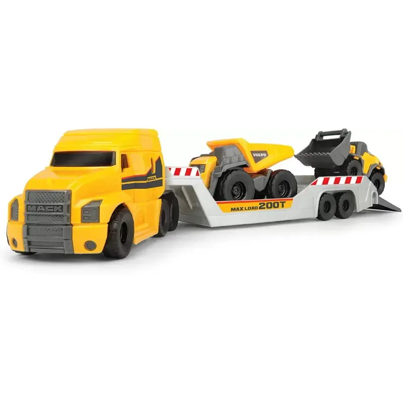 Jucarii, Copii si Bebe - Jucarii si jocuri - Vehicule si jucarii cu telecomanda - Utilaje constructie de jucarie - Trailer volvo mack cu basculanta si tractor - Infinity.ro